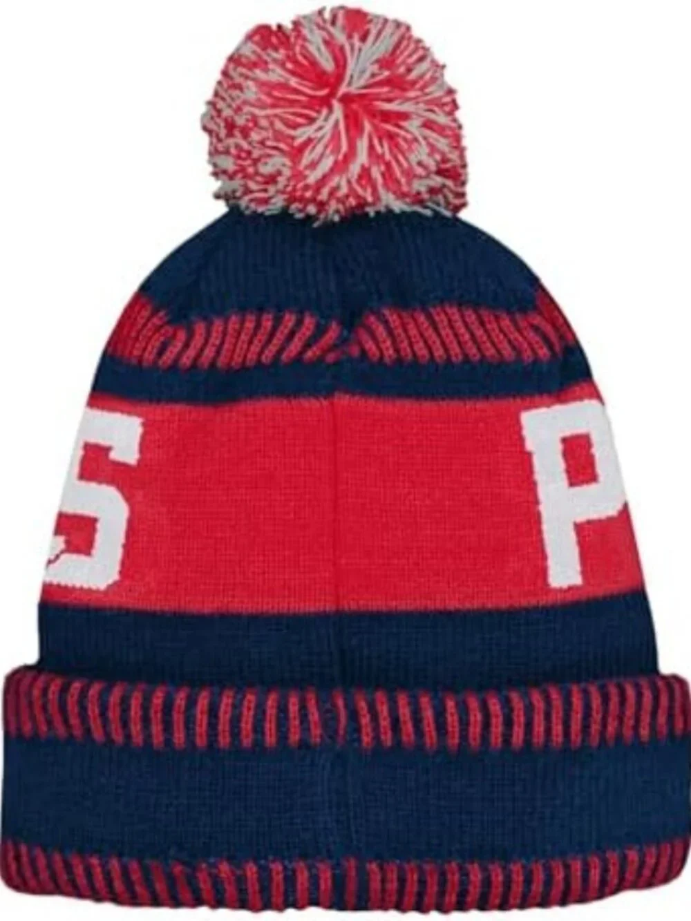 Youth Cold Weather Football Pom Beanie Hat - Team Color, Official Logo, Sports